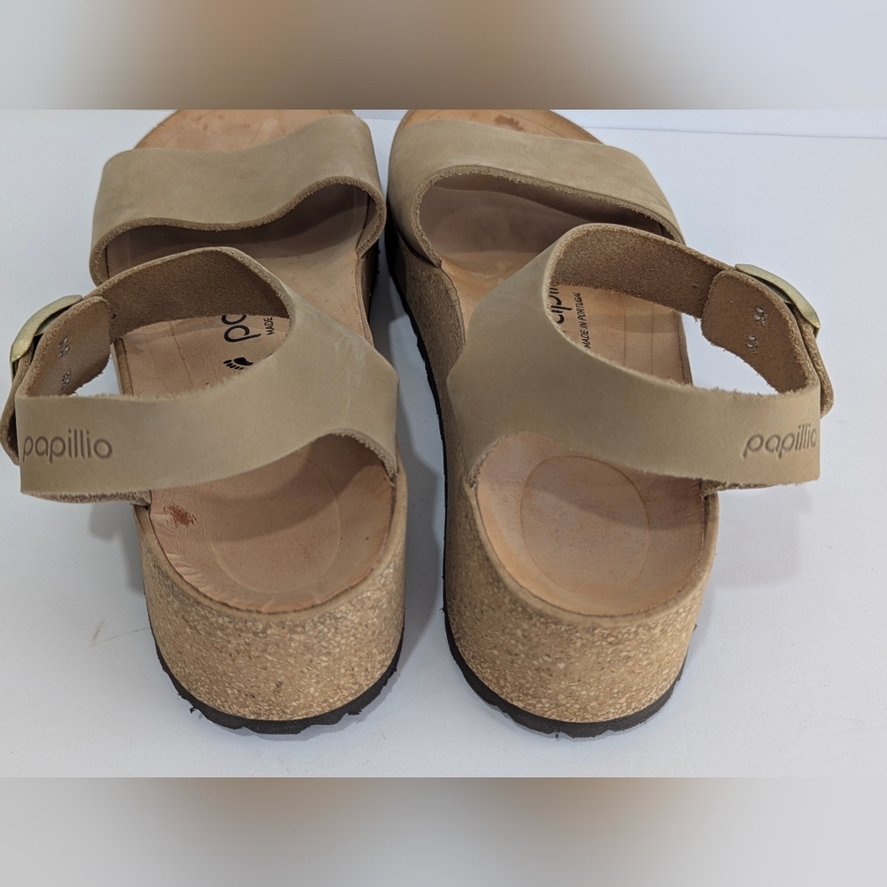 New Birkenstock Papillio Cork Glenda Wedge Ankle Strap Sandal Size 37 - Picture 8 of 15